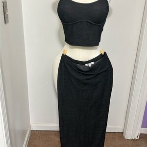 Elegant Black Women's Skirt Set
